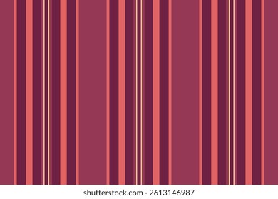 Hutfit background textile fabric, hippie seamless stripe vertical. Vaterial lines vector texture pattern in red and pink colors palette.
