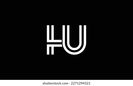 Monograma de HU,UH, letras abstractas