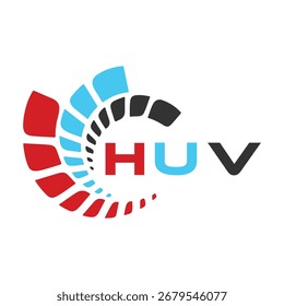 Diseño de carta HUV. Diseño de logotipo de tecnología de letras HUV. Diseño de logo HUV Monogram para un emprendedor y negocio