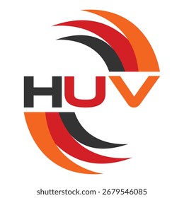 Diseño de carta HUV. Diseño de logotipo de tecnología de letras HUV. Diseño de logo HUV Monogram para un emprendedor y negocio