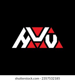 Diseño del logotipo de la letra del triángulo HUV con forma de triángulo. Monograma de diseño del logotipo del triángulo HUV. Plantilla de logotipo vectorial de triángulo HUV con color rojo. Logo triangular HUV Diseño sencillo, elegante y lujoso.