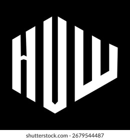 Design da letra HUW. Projeto do logotipo da tecnologia da letra HUW. HUW Monogram design logotipo para um empresário e empresa