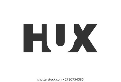 Diseño del logotipo de HUX. Letra inicial H U X estilo de letra en negrita para startups tecnológicas, consultoría, marca corporativa. Nombre creativo de la empresa, titulares de la tipografía, identidad, logotipo de moda. Ilustración vectorial.