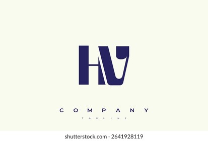 HV Abstract Geometric Logo Design. Modern and elegant logo design with simplistic typography elements, showcasing branding excellence.