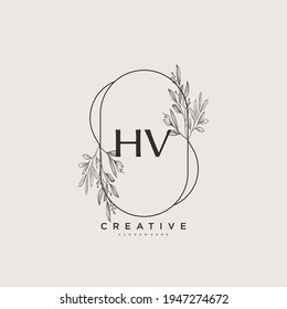 HV Beauty vector initial logo art, handwriting logo of initial signature, wedding, fashion, jewerly, boutique, floral and botanical with creative template for any company or business.