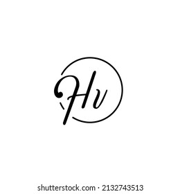 HV circle feminine concept initial logo best for beauty and fashion