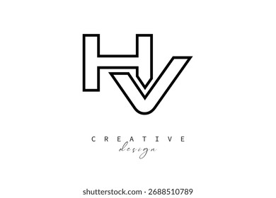 HV Creative Monogram Logo Design-Stock Creative Branding Design Concept Keywords language: English