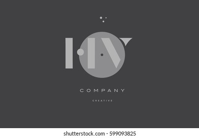 hv h v  grey modern stylish alphabet dot dots eps company letter logo design vector icon template 