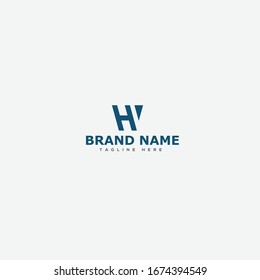 HV or H V letter alphabet logo design in vector format.