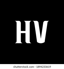 HV H V letter logo design. Initial letter HV uppercase monogram logo white color. HV logo, H V design. HV, H V