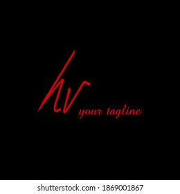 HV handwritten logo for identity