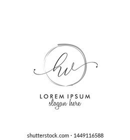 HV Initial beauty monogram logo vector