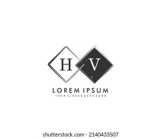 HV Initial beauty monogram logo vector