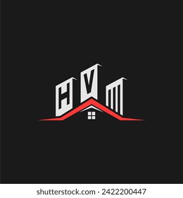 HV Initial Construction Real Estate Home Logo Design Vector