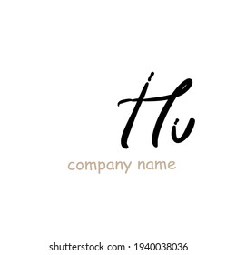 Hv Initial handwriting or handwritten logo for identity with beauty monogram and elegant logo design