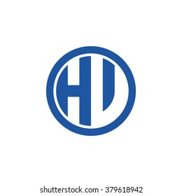HV initial letters circle business logo blue