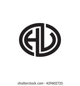 HV initial letters looping linked ellipse monogram logo