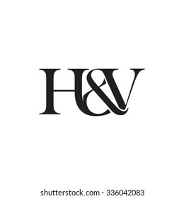H&V Initial logo. Ampersand monogram logo