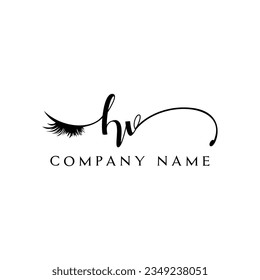 HV inicial Logotipo lash logo eyelector moderno