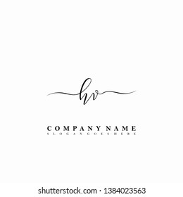 HV Initial luxury handwriting logo vector