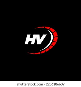 HV-Initial-Monogramm für Automobil-Logo mit Geschwindigkeitsbilddesign-Vektorgrafik