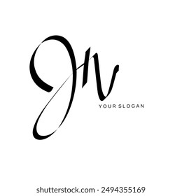 Hv Initial signature logo vector design