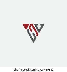 hv initial triangle logo vector line