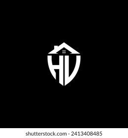 Iniciales de HV monograma del logotipo del blindaje premium con diseños para el hogar plantillas modernas