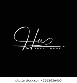HV letter beauty handwriting vector logo. 
