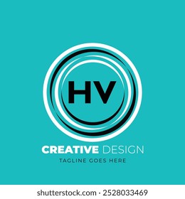 Diseño creativo del logotipo de la letra de HV. HV diseño único. Ilustración vectorial