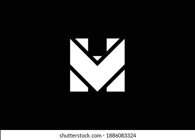 HV letter logo design on luxury background. VH monogram initials letter logo concept. HV icon design. VH elegant and Professional white color letter icon design on black background. 