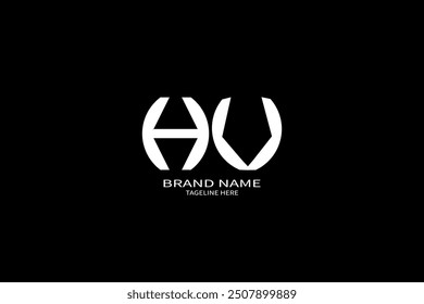 HV letter logo design on black background. HV creative initials letter logo concept. HV unique design