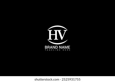HV letter logo design on black background. HV creative initials letter logo concept. HV unique design