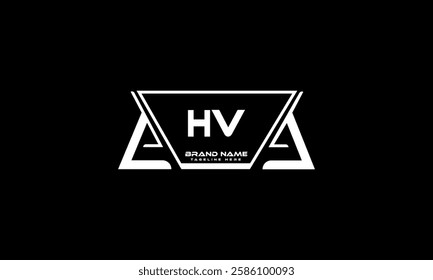 HV letter logo design on black background. HV creative initials letter logo concept. HV unique design.
