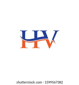 HV letter Type Logo Design vector Template. Abstract Letter HV logo Design