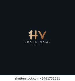 Diseño de logotipo de Vector de letras HV
