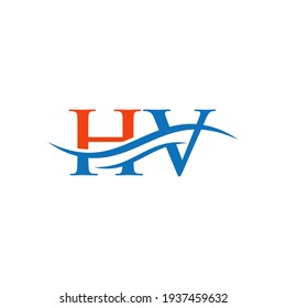 HV Logo Design for business and company identity. Creative HV letter with luxury concept