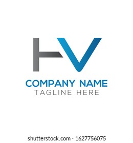 HV Logo Design Vector Template. Initial Linked Letter HV Vector Illustration