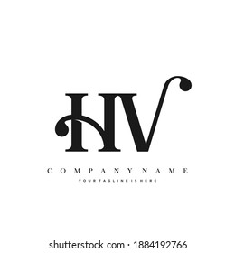 HV Minimal Luxury Initial Logo vector.