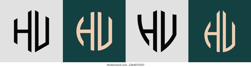 HV moderne Anfangsbuchstaben Logo Design Vektorbündel. Es ist geeignet, für welche Firma oder Marke diese anfänglich gegründet wird.