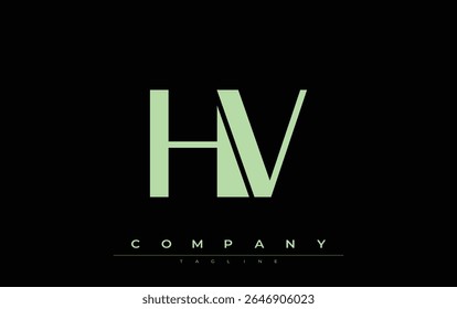 HV Modern Initials Logo Design. Branding logo with stylized initials showcasing bold design and modern aesthetic. Ideal for professional business branding or creative projects focusing on minimalistic