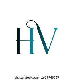 HV modern minimalist wordmark logo featuring clean typography and timeless initials. Perfect for businesses seeking a sleek, professional identity with lasting visual appeal and versatility.