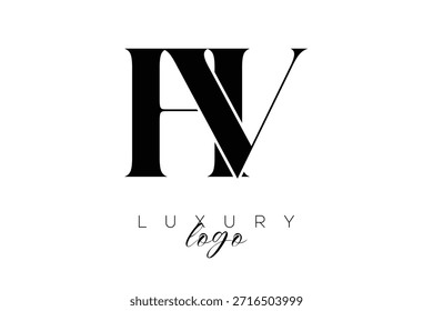 HV Serif Letter Monogram Typography Logo for Elegant Premium Branding Identity