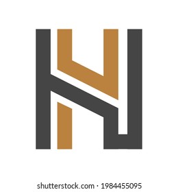HV, VH, Logo-Design für abstrakte Anfangsbuchstaben