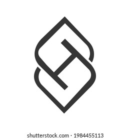 HV, VH, Abstract initial monogram letter alphabet logo design
