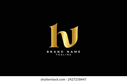 HV, VH, Abstract initial monogram letter alphabet logo design