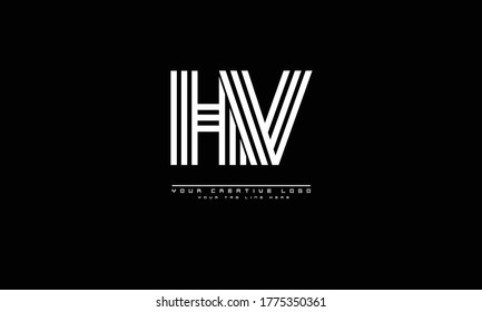 HV VH abstract vector logo monogram template