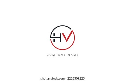 HV, VH Alphabet Letters Logo Monogram