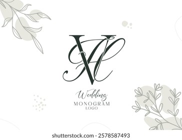 HV VH Initial Wedding Logo Monogram