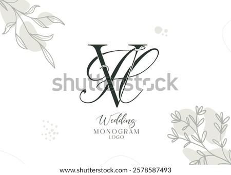 HV VH Initial Wedding Logo Monogram